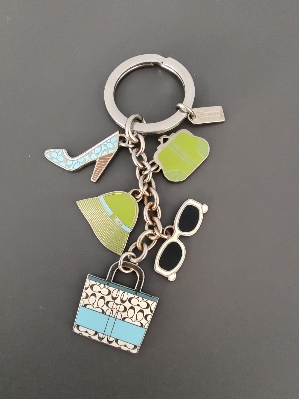 Coach Fashion Icon bag charm keychain fob EUC